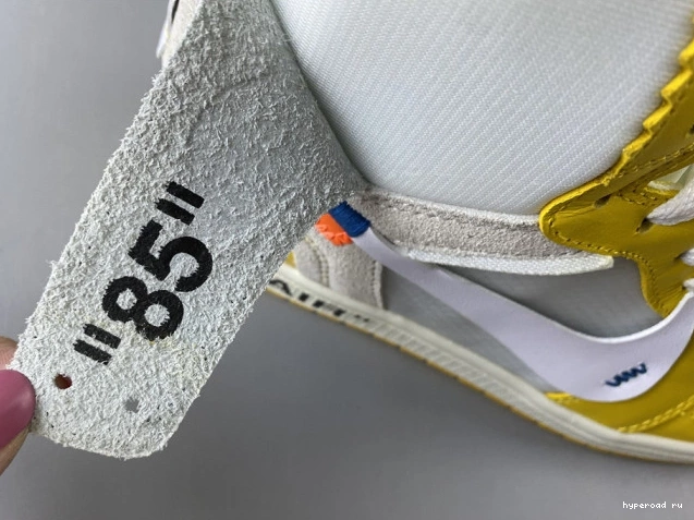 White NRG Dark x Yellow-Cone Jordan Powder 1 Off-White Air AQ0818-149 0702